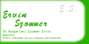 ervin szommer business card